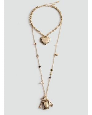 Mango Set Of Combined Bead Pendants - Metallic