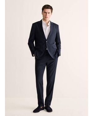 Mango Giacca Completo Venecia 100% Lana - Blu