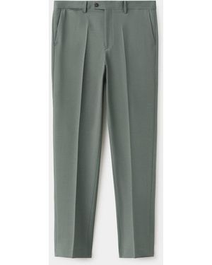 Mango Turin 100% Wool Suit Trousers - Green