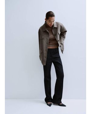 Mango Wool Jacket With Pockets - Multicolor