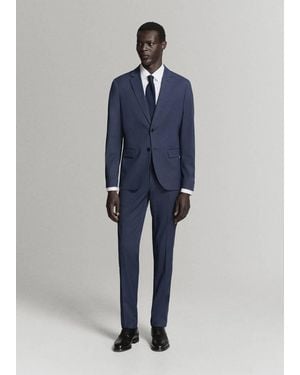 Mango Super Slim-Fit Suit Jacket - Blue