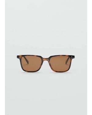 Mango Sonnenbrille Mit Rechteckigem Brillengestell - Braun