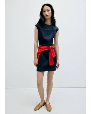 Mango Short Denim Dress - Red