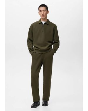 Mango Cotton Sweatpants With Elastic Waist - Green