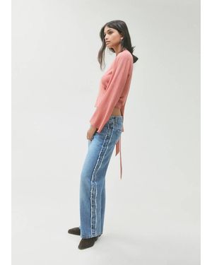 MANGO TEEN Double-Breasted Blouse With Bow - White