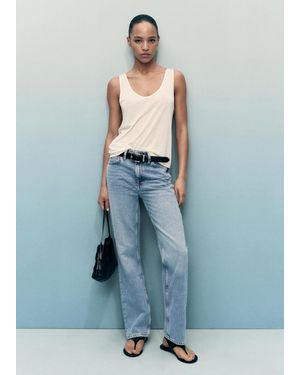 Mango Matilda High-Rise Straight Jeans - Blue