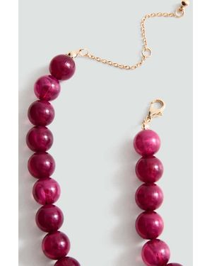 MANGO TEEN Ball Necklace - White