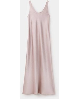 Mango Strapless Satin Dress - Pink