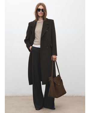 Mango Suede Bucket Bag - Brown