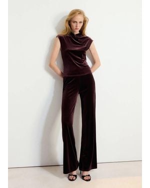 Mango Top Velluto Bottoni Vino - Multicolore