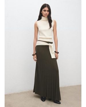 Mango Turtleneck Knit Top - White