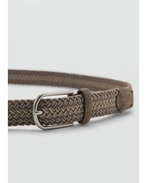 Mango Braided Elastic Belt - Grey