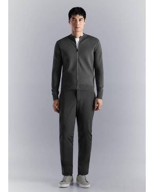 Mango Cardigan Maglia Comfort Stretch Grigio Scuro - Blu
