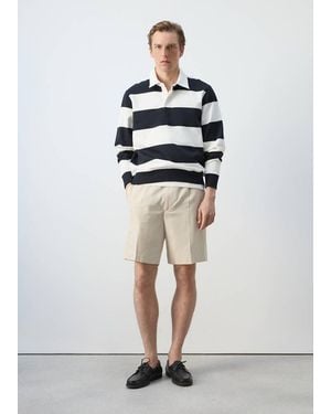 Mango Striped Polo Sweatshirt - Blue