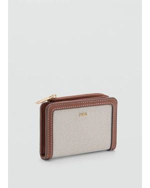 Mango Small Canvas Wallet With Logo - Multicolor