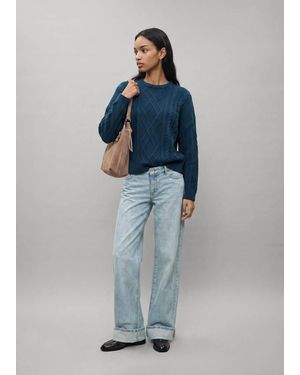 MANGO TEEN Braided Knitted Jumper - Blue