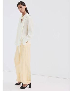 Mango Lyocell Harem Trousers - White