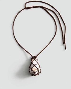 Mango Shell Cord Necklace - Black