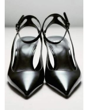 Mango Patent Leather-Effect Heeled Shoes - White