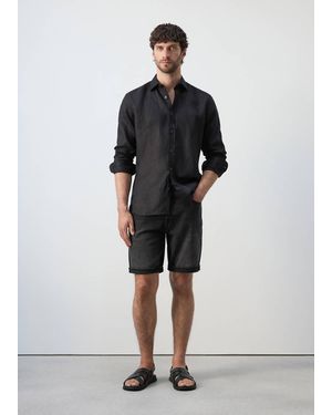 Mango Slim-Fit Denim Bermuda Shorts - Multicolour