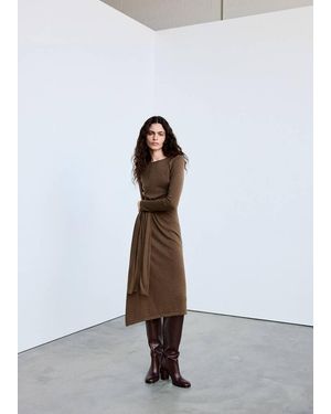 Mango Dress Manga Marron Moyen - Bleu