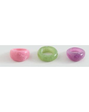 MANGO TEEN 3-Pack Resin Rings - Pink