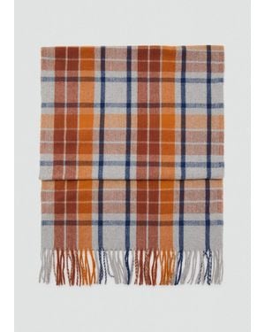 Mango Check Scarf With Fringed Ends - Multicolour