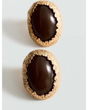 Mango Combined Textured Resin Earrings - Metallic