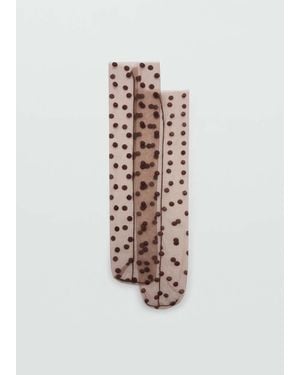 Mango Plumeti Socks - White