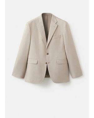 Mango Milan Slim-Fit Suit Jacket - Natural