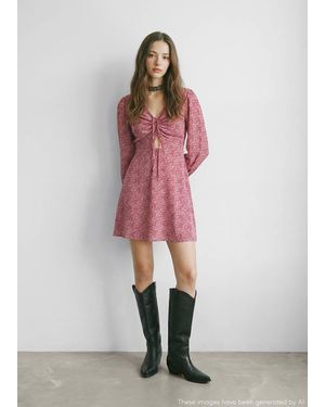 MANGO TEEN Printed Bow Dress - Pink