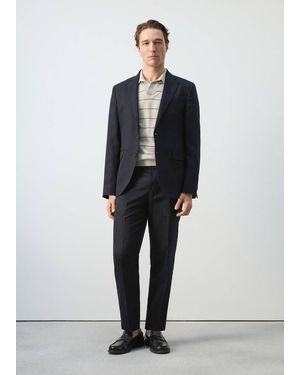 Mango Amalfi Slim Fit Suit Jacket - Blue