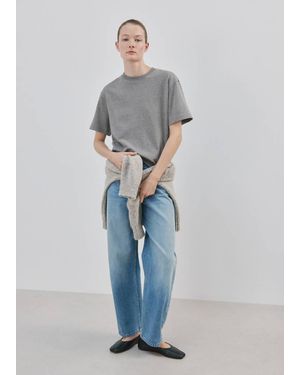 Mango Oversized Cotton T-Shirt - Blue