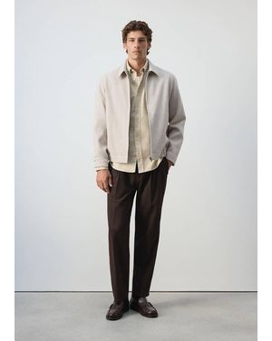 Mango Zip-Up Cloth Jacket - White