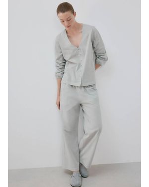 Mango Gingham-Check Two-Piece Pyjamas - Grey