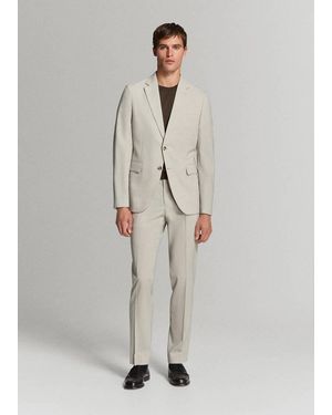 Mango Turin 100% Wool Suit Pants - White