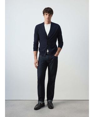 Mango Cardigan 100% Lana - Blu