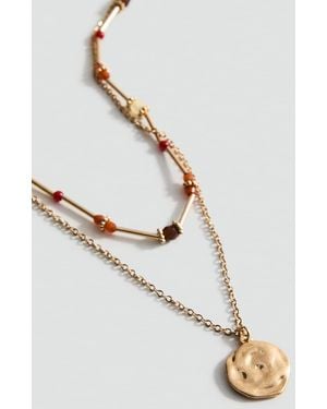 Mango Combined Double-Pendant Necklace - Metallic