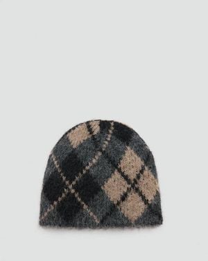 Mango Argyle Hat - Black