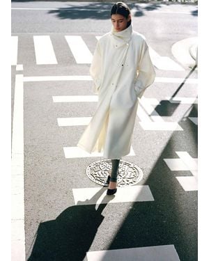 Mango Trench Oversize Collo A Imbuto Cintura Grezzo - Grigio