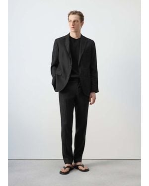 Mango Amalfi Slim Fit Suit Pants - Black