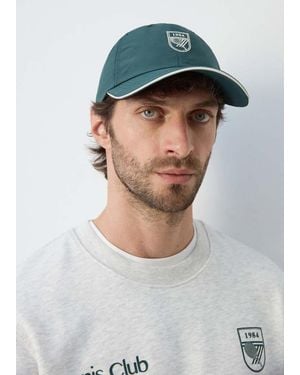 Mango Cappellino Ricamato Verde Scuro - Grigio