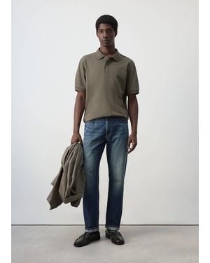 Mango 100% Cotton Piqué Polo - White