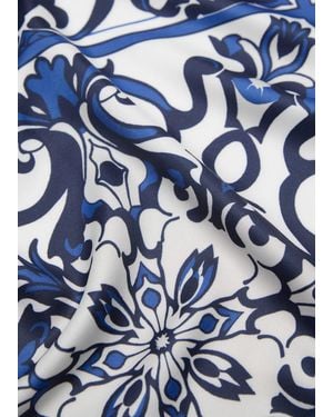 Mango Tile-Print Scarf - Blue