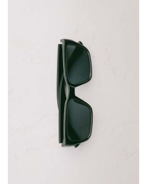 Mango Rectangular-Frame Sunglasses - Green