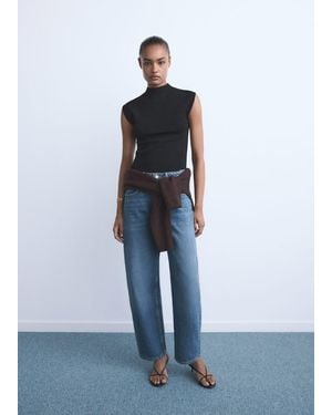 Mango High-Rise Balloon Jeans - Blue