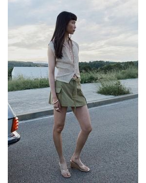 Mango Cargo Culottes With Pockets - Green