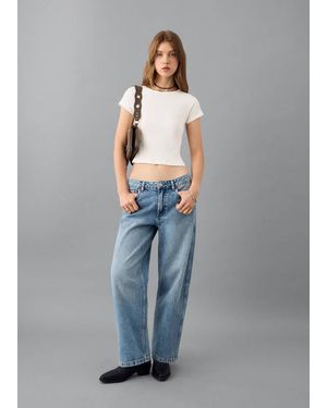 MANGO TEEN Knitted Short-Sleeve T-Shirt - Grey