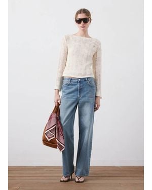 Mango Straight Low-Waist Jeans - Blue
