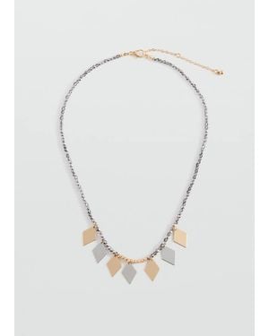 MANGO TEEN Metal Bead Necklace - White